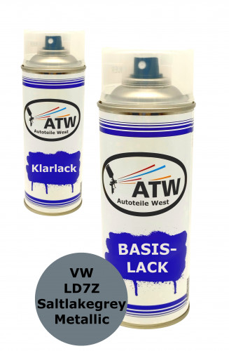 Autolack für VW LD7Z Saltlakegrey Metallic+400ml Klarlack Set